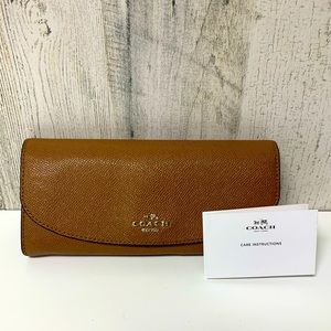 Coach Slim Envelope Wallet Saddle Camel
